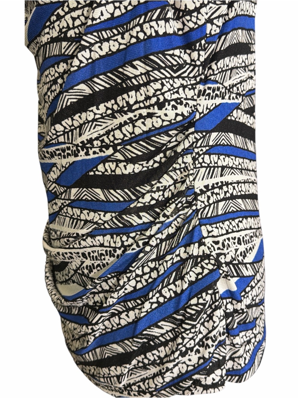 Cable & Gauge Blue, Black & White Cowl Neck Sleeveless Top EC. Size X-Large - Picture 6 of 8